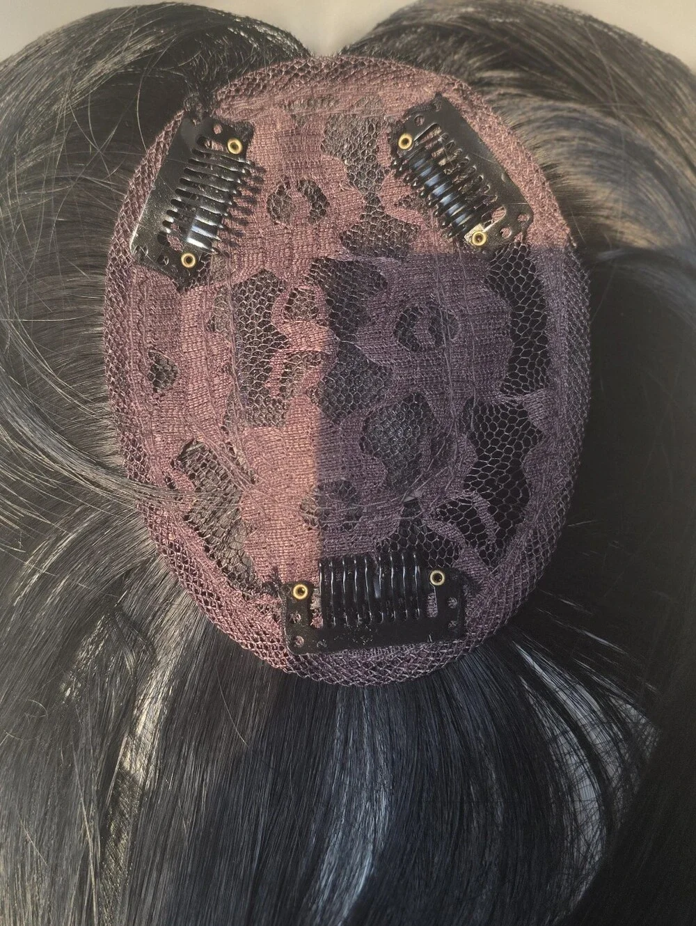 Lightweight Black Bob Hair Piece For Thinning Hair